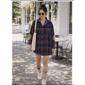 Vintage Pendleton Wool Plaid Shirt Jacket Elbow Patches USA Mens M/unisex